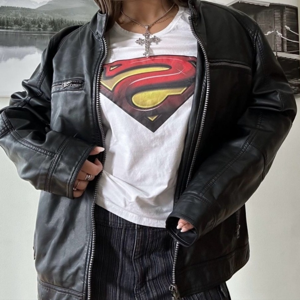 2000s y2k superman baby tee